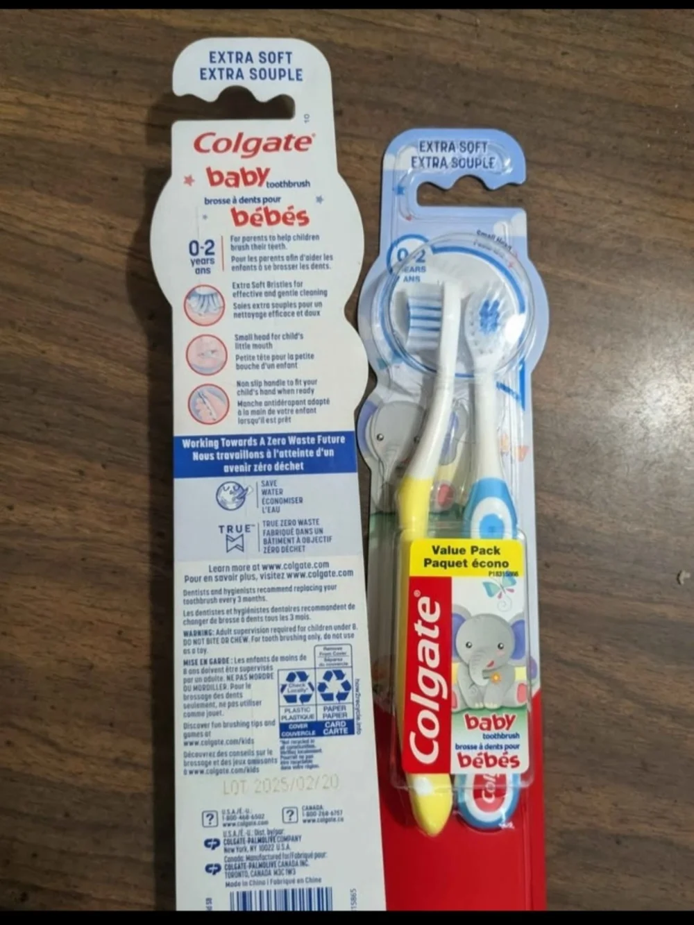 Colgate Baby Toothbrush Value Pack - White, Blue & Yellow (2 Pack)